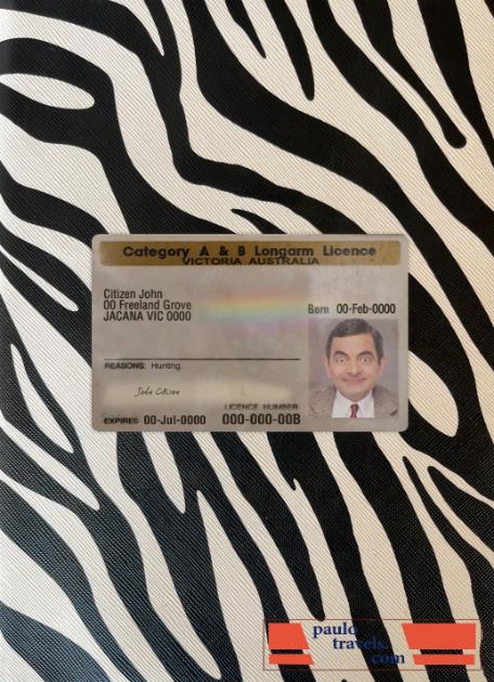 Australia Victoria state A & B longarm license photolook front PSD template